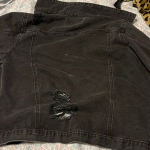 Super cute black distressed jean jacket